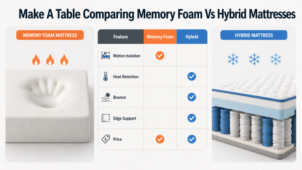 Make A Aable Comparing Memory Foam Vs Hybrid